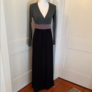 Ella Moss Green and Black Long Sleeve Maxi Dress